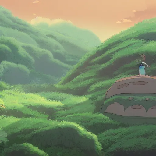 Image similar to landscape of the eternal rest, in the style of studio ghibli, award - winning, 4 k