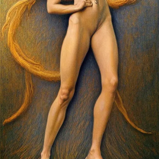 Prompt: full body of Jennifer Aniston painted by Jean Delville, masterpiece