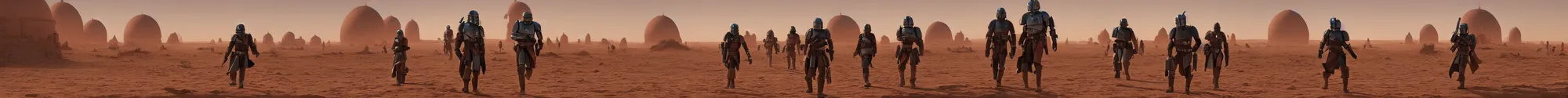 Prompt: the mandalorian walking in the village of tatooine, 8 k uhd, unreal engine, octane render in the artstyle of finnian macmanus, john park and greg rutkowski