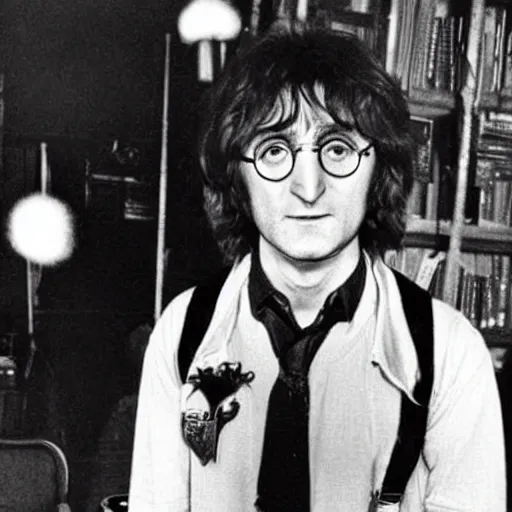 Prompt: john lennon as harry potter