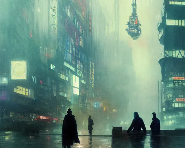 Image similar to 2 0 1 8 blade runner movie still girl look at the cityscape from roof perfect face fine realistic face pretty face neon puffy jacket blue futuristic sci - fi elegant by denis villeneuve tom anders zorn hans dragan bibin thoma greg rutkowski ismail inceoglu illustrated sand storm alphonse mucha