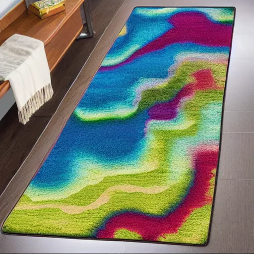 Prompt: beautiful abstract tufting rug, topography, top view