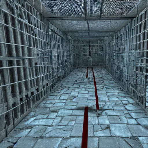 Image similar to futurstic prison dungeon, 4K,