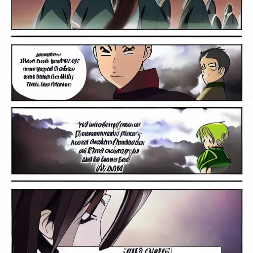 Image similar to realistic manga page of Avatar: The Last Airbender in the style of My Hero Academy