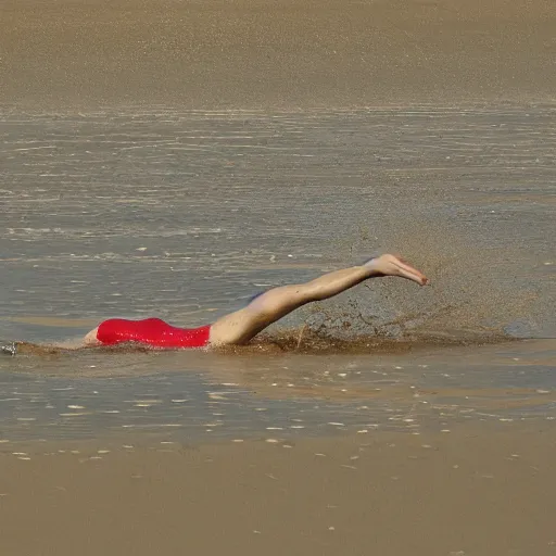 Prompt: olympic swimming in sand