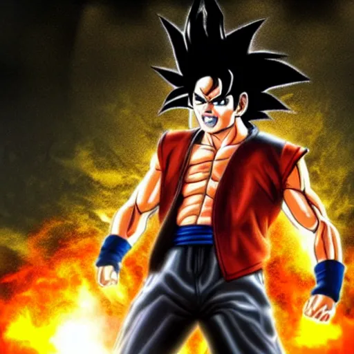 Image similar to still of michael jackson playing goku in the movie ( dragon ball evolution ), 4 k