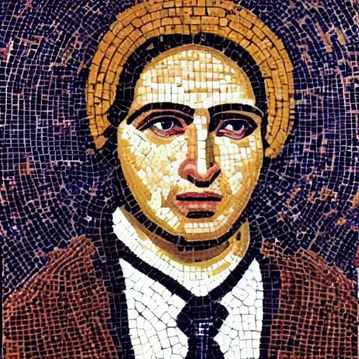 Image similar to portrait of bachir gemayel as a byzantine mosaic, perfect face, perfect eyes, very detailed, very realistic, elegant, top art, renowed artwork