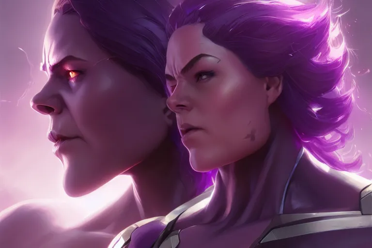 Image similar to female thanos, by charlie bowater, artgerm, ilya kuvshinov, krenz cushart, ruan jia, realism, ultra detailed, 8 k resolution