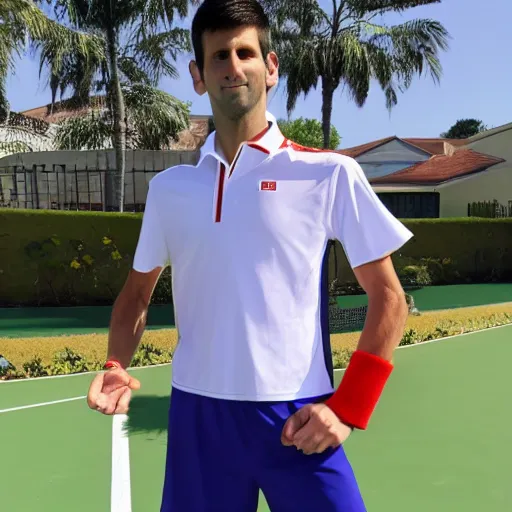 Image similar to djokovic cosplay, highly detailed, high quality