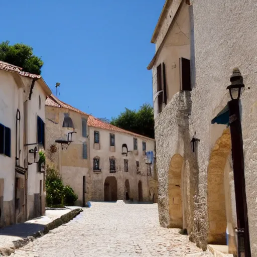 Image similar to old French village heavily influenced by islamic architecture