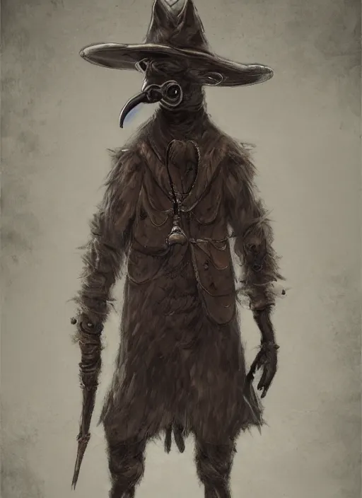 Prompt: detailed full body concept art illustration, dark soft focus, plague style oil painting on canvas of an anthropomorphic capybara cowboy plague doctor in full intricate clothing, biomutant, dystopian, micro detail, octane render, 4K