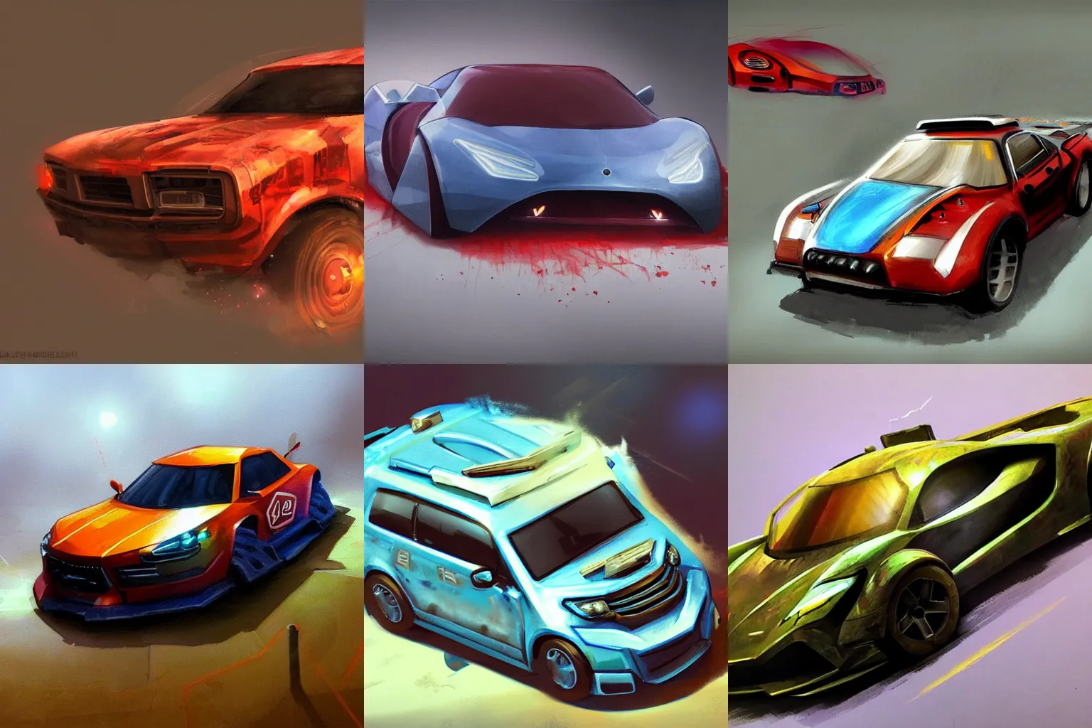 Prompt: a concept art of a vehicle, hot wax painting, artstation