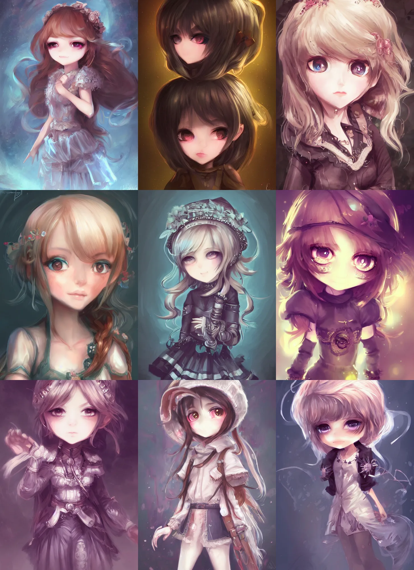 Prompt: a one character girl, intricate, highly detailed, digital painting, art station, concept art, smooth, sharp focus, illustration, advanced digital chibi art, atmospheric lighting, detailed face, inspired gacha club game