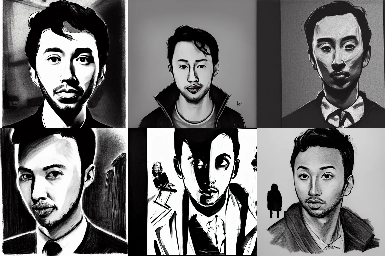 Prompt: ryan bergara, sketch, high contrast, dark shadows, horror