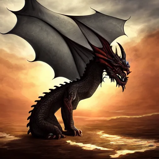 Prompt: a dragon guarding the sun, modernism, digital art, fantasy art, trending on artstation