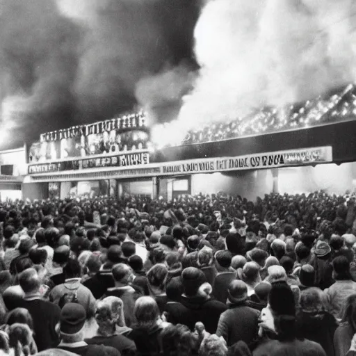 Image similar to crowded theater on fire