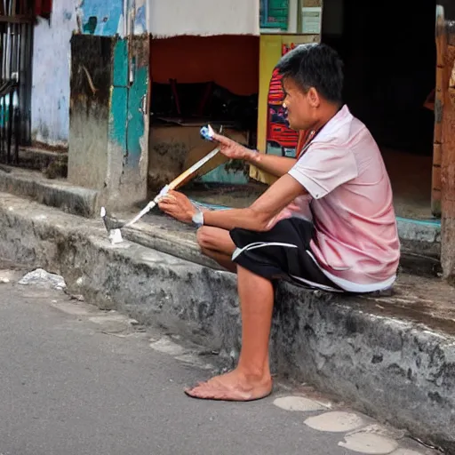 Image similar to a photo of a Malaysian smoking