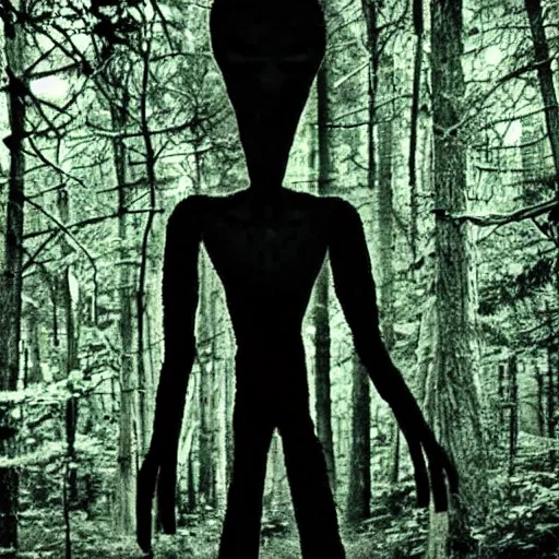 Prompt: Slender man in the woods at night, horror photography, creepy pasta. sharp focus