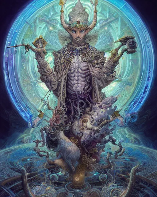 Image similar to a portrait of the hierophant, fantasy portrait made of fractals, ultra realistic, wide angle, intricate details, the fifth element artifacts, highly detailed by peter mohrbacher, hajime sorayama, wayne barlowe, boris vallejo, aaron horkey, gaston bussiere, craig mullins