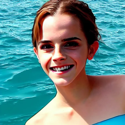 Image similar to emma watson Swim with Dolphins