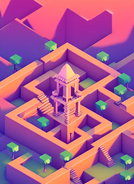 Prompt: a low poly isometric render of a kerala village in the style of monument valley, floral! intricate, elegant, highly detailed, artstation, smooth, sharp focus, illustration, art by artgerm, octane render 8 k