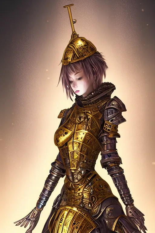 Prompt: portrait holy and divine young knights of Zodiac girl, golden and copper armor, in futuristic heavily raindrop ruin tokyo rooftop cyberpunk night, ssci-fi, fantasy, intricate, very very beautiful, elegant, neon light, highly detailed, digital painting, concept art, human anatomy, soft light, hdri, smooth, sharp focus, illustration, art by tian zi and craig mullins and WLOP and alphonse mucha