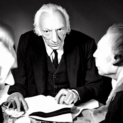 Prompt: william hartnell in a modern doctor who scene