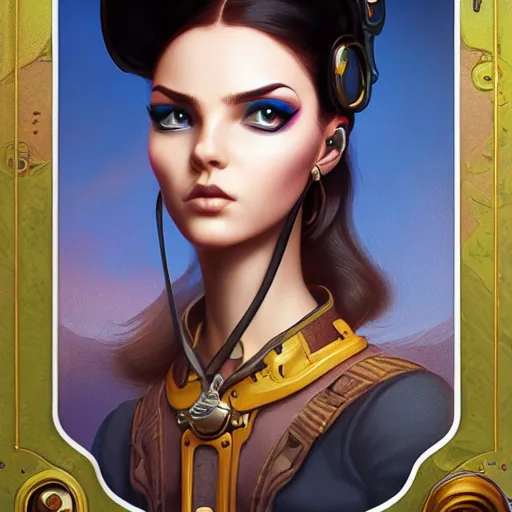 Image similar to Lofi Steampunk portrait Pixar style by Tristan Eaton Stanley Artgerm and Tom Bagshaw.