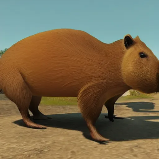 Image similar to a capybara, gta 5 cover art style