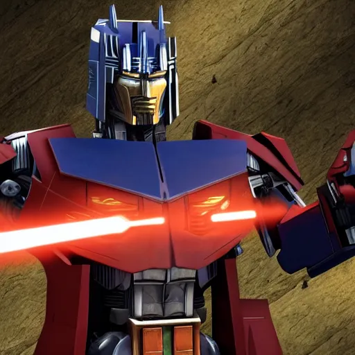 Image similar to Optimus prime is a Jedi, 8k resolution, highly detailed, photorealistic, cryengine