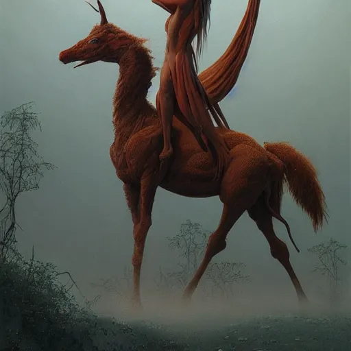 Image similar to A painting of a centaur like ant queen standing on her hind legs formian pathfinder, digital art, Wayne Barlowe Pierre Pellegrini Greg Rutkowski