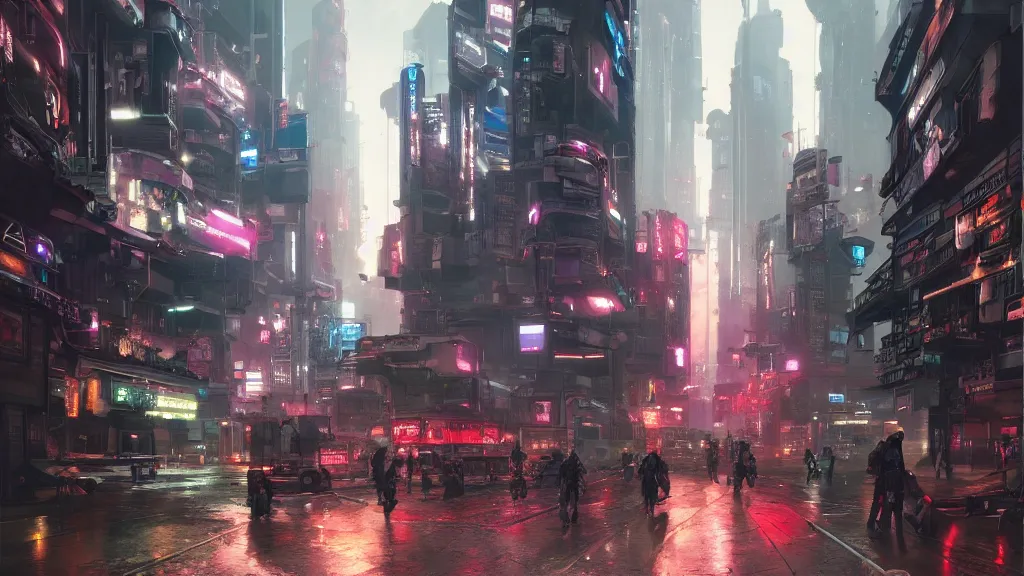 Image similar to cyberpunk london streets in 2 0 7 7 by yuumei, bayard wu, wlop, tim white, ross tran, 4 k