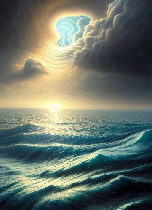 Prompt: A hyper-detailed 3d render like a Oil painting of the Ocean’s dream of the Upward Spiral, Surreal Concept Art!!!!!!, lifelike, photorealistic, digital painting, aesthetic, smooth, sharp focus, Artstation HD, by Greg Rutkowski, Chris Tulloch McCabe, Valentina Remenar and Asher Duran,