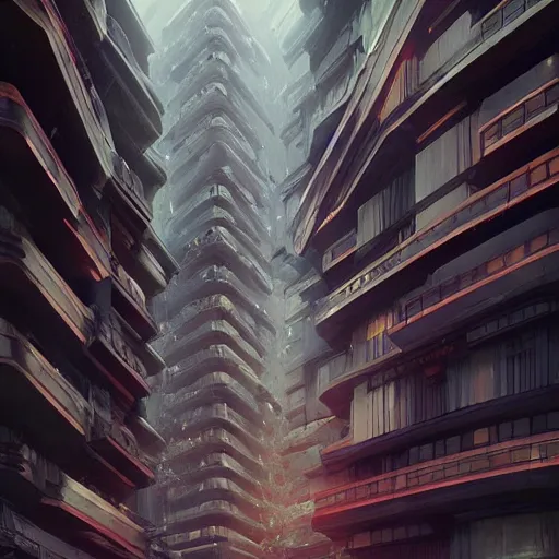 Image similar to a neo noir film still of futuristic architecture intricate complexity, by greg rutkowski, artgerm, ross tran, conrad roset, takato yomamoto, ilya kuvshinov. 4 k, beautiful, cinematic dramatic atmosphere