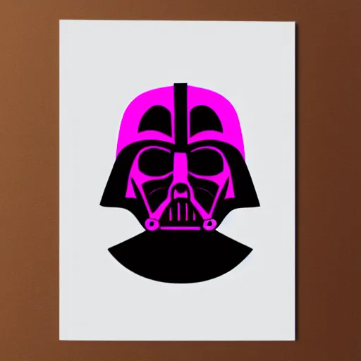 Prompt: pink Darth Vader vector art