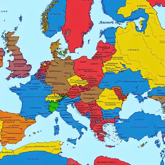 Image similar to Modern world map, but with Europe erased out