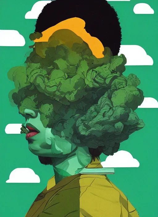 Prompt: profile picture by sachin teng x ofwgkta, marijuana, organic painting, hard edges, masterpiece, smoke clouds, asymmetrical, green, matte paint, energetic