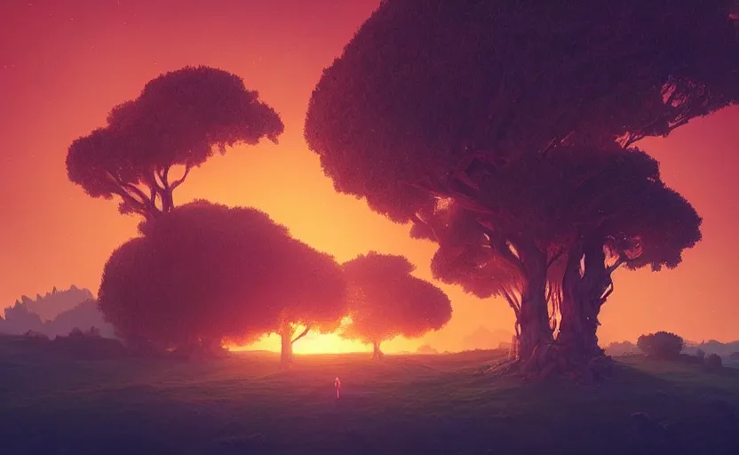 Image similar to “A landscape with a giant burning bush, Low level, rendered by Beeple, Makoto Shinkai, syd meade, simon stålenhag, environment concept, synthwave style, digital art, unreal engine, WLOP, trending on ArtStation, 4K UHD, image, octane render”