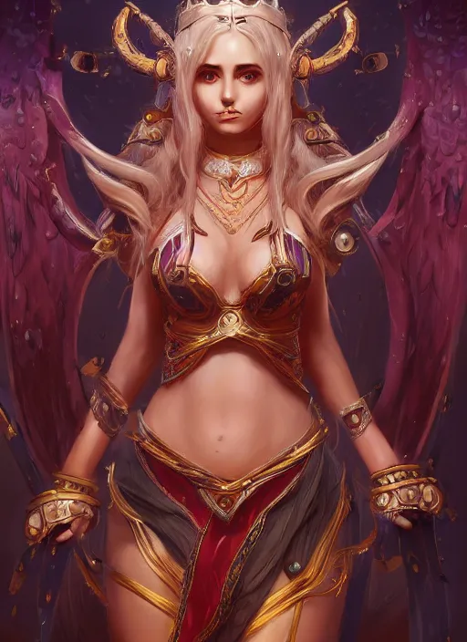 Image similar to a highly detailed illustration of goddess ereshkigal, intricate, elegant, highly detailed, centered, digital painting, artstation, concept art, smooth, sharp focus, league of legends concept art, wlop