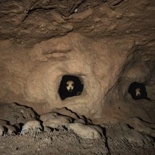 Image similar to Subterranean eyeless people, no-eyed girl, cave photograph