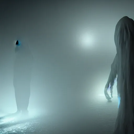 Image similar to A photo of glowing horror ghost demon poltergeist dementor, 8k, ultra detail, volumetric lighting, unreal engine, octane render, ultra realistic, max quality, epic 35 mm lens shot, photorealism