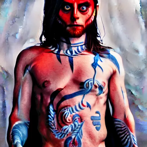 Prompt: jared leto as a japanese oni