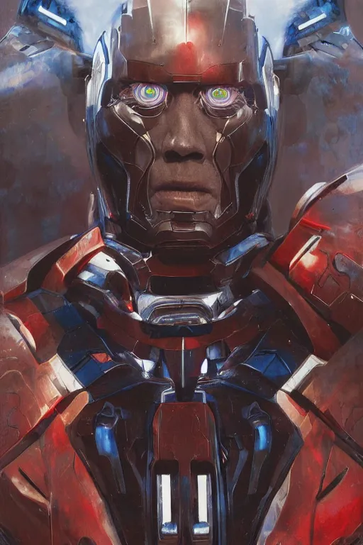 Image similar to Portrait of Willem Dafoe as Iron Patriot, marvel comics, dark, intricate, highly detailed, smooth, artstation, digital illustration by Ruan Jia and Mandy Jurgens and Artgerm and Wayne Barlowe and Greg Rutkowski and Zdislav Beksinski