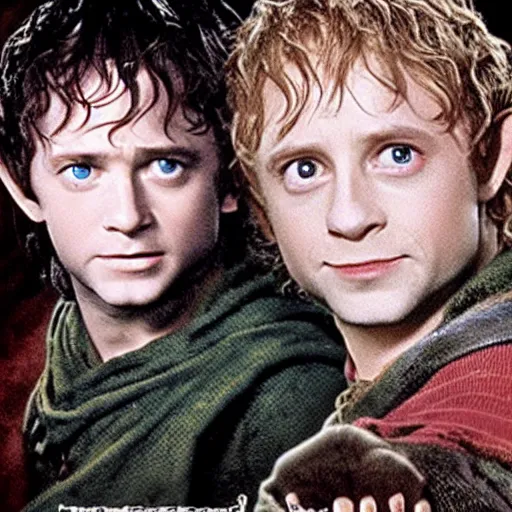 Image similar to merry and pippin from lord of the rings