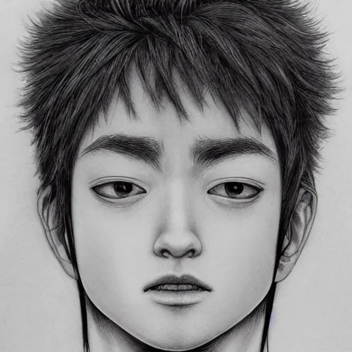 Prompt: a stunning realistic portrait by Kentaro miura