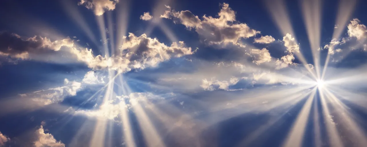 Prompt: god reaching down in a ray of light with his mighty hand, god ray, glowing, dreamy, religion, clouds, the lord