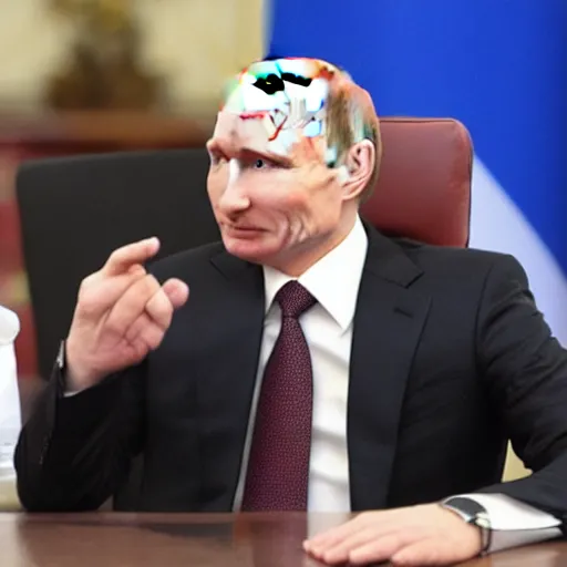 Image similar to putin teams up with a mysterious teenage putin