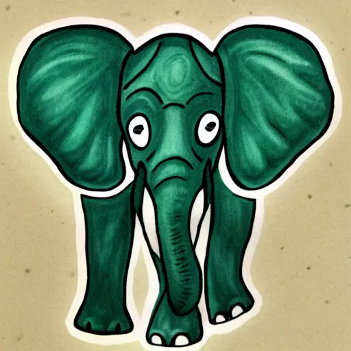Image similar to green elephant in the style of popular nft arts