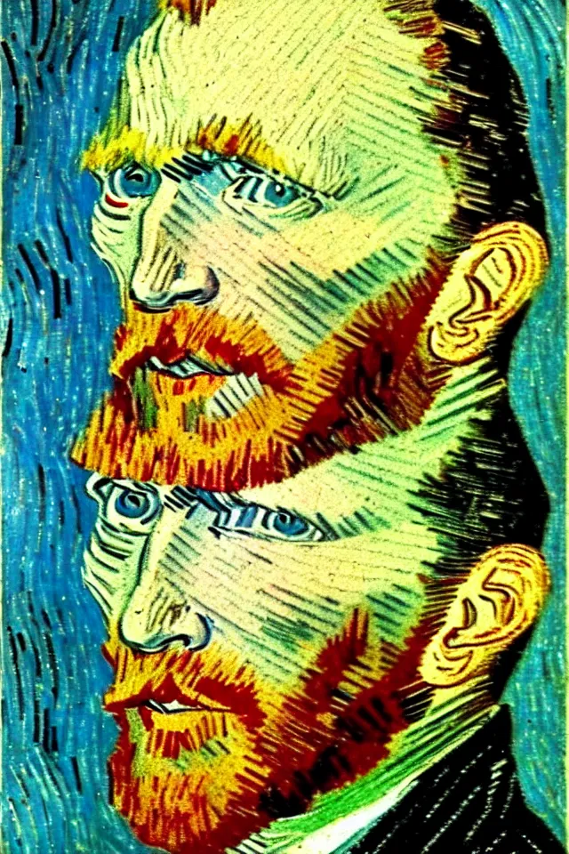 Image similar to wink, winking self - portrait of van gogh, wink and smile, happy vincent, one eye closed