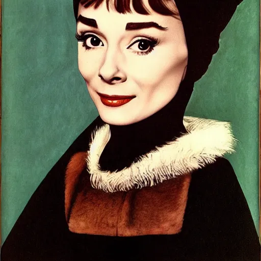 Prompt: audrey hepburn art by hans holbein